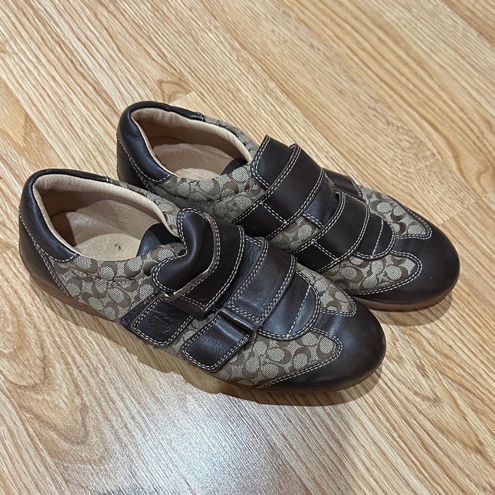 Coach Women’s Brown and Tan Patterned Sneakers Susanna